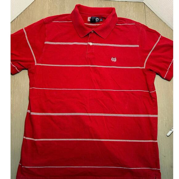 Chaps Men Red Striped Polo Short Sleeve Size XL Pre owned - Picture 4 of 10